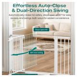Cumbor 30-46" Baby Gate for Stairs, Toddler Safety Essentials for The House, Auto Close Dog Gate for Doorways, Mom