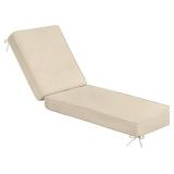 $133 Sundale Outdoor Olefin Chaise Lounge Cushion, Water-Resistant Patio Lounge Chair Cushion, Thick Lounger Pad with 4 Straps Beige, 72 x 21 x 4 Inches