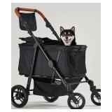 $159 Zoosky Medium Dog Stroller for Large Dogs, pet Stroller for Medium Dogs Up to 66lbs, All-Terrain with Adjustable Handle & Canopy, Sun Shades, Storage Organizer, Waterproof Oxford Fiber