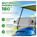 Panglong Club Car Precedent Windshield, Foldable Precedent Golf Cart Windshield Clear & Tinted, with all Windshield Clips, Fit 2004-Up Club Car Precedent, Tempo, Onward, 37.59"W X 33.97"H