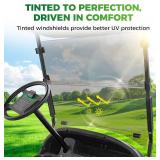 Panglong Club Car Precedent Windshield, Foldable Precedent Golf Cart Windshield Clear & Tinted, with all Windshield Clips, Fit 2004-Up Club Car Precedent, Tempo, Onward, 37.59"W X 33.97"H