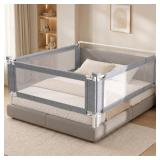 $150 3-Piece King Size Bed Rail for Toddlers - Adjustable Baby Bed Rail Guard, Kids Safety Bed Rail for King Size Bed (78.7"x78.7"x74.8"-Grey)