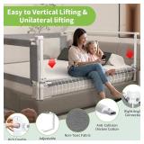 $150 3-Piece King Size Bed Rail for Toddlers - Adjustable Baby Bed Rail Guard, Kids Safety Bed Rail for King Size Bed (78.7"x78.7"x74.8"-Grey)