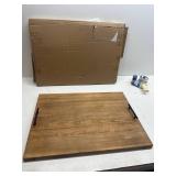 $121 30 x 22 Inch Acacia Wood Noodle Board - Stove Top Cover with Handles, Electric & Gas Stove Compatible, Counter & RV Use, Decorative Tray