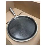 COOKER KING 11" Round Griddle Pan, 3-Ply Hybrid Stainless Steel Crepe Pan with Stay-Cool Handle, Non Stick & Non Toxic for Pancake, Eggs, All Stovetop & Induction Compatible, Oven & Dishwasher Safe