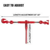 VEVOR 9215LBS 3/8"   1/2" Ratchet Binders 9,215 LBS Secure Working Load, G70 Hooks and Adjustable Length, for Grade 70-80 Chains, Tie Down, Hauling, Towing, 2-Pack, Red