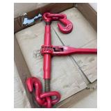 VEVOR 9215LBS 3/8"   1/2" Ratchet Binders 9,215 LBS Secure Working Load, G70 Hooks and Adjustable Length, for Grade 70-80 Chains, Tie Down, Hauling, Towing, 2-Pack, Red