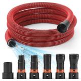 Klabb 10 Feet Dust Collection Hose Kit for Home and Shop Vacuums System with 6 Adapters of Woodworking Power Tool and Sander,Compatible with Multi-Brands Power Tool Adapter Set for Dust Collection