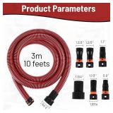 Klabb 10 Feet Dust Collection Hose Kit for Home and Shop Vacuums System with 6 Adapters of Woodworking Power Tool and Sander,Compatible with Multi-Brands Power Tool Adapter Set for Dust Collection