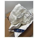 DOWNCOOL Feather Comforter King Size, 100% Cotton Cover Ultra Soft Fluffy Duvet Insert King, All Season Luxurious Hotel Bedding Comforters with Corner Tabs, White 106"x90"