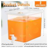 Domensi 6 Pack 2 Gallon Drink Dispenser for Fridge with Spigot Water Dispenser Leak Proof Lids Filter Screen Beverage Juice Container Sealed Plastic Lemonade Milk Cold Hot Drink Tea Jug for Party