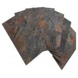 AULIGET 100 Piece Rust Slate Peel and Stick Backsplash Wall Tiles, 3" x 6" PVC Faux Stone Stick on Tiles for Backsplash Kitchen, Bathroom, Laundry Room, Camper, Fireplace