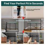 Cumbor 29.7 51.5" Extra Wide Baby Gate for Stairs, Pressure-Mounted Dog Gates for Doorways & Hallways, Auto-Close Walk-Through, No-Trip Design, Child Proof Safety, Dog/Pet Gate for Indoor Use, Black