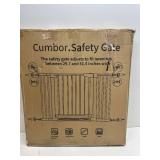 Cumbor 29.7 51.5" Extra Wide Baby Gate for Stairs, Pressure-Mounted Dog Gates for Doorways & Hallways, Auto-Close Walk-Through, No-Trip Design, Child Proof Safety, Dog/Pet Gate for Indoor Use, Black