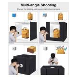 PULUZ 32"x32" Light Box Photography, Large Photo Light Box with 3 Stepless Dimming Light Panel, 234 LED Beads, Professional Photo Booth Shooting Tent Kit with 4 Color Backdrops for Product Photography