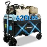 Wagons Carts Foldable, Collapsible Wagon with All-Terrain Wheels 420lbs Weight Capacity Heavy Duty Utility Wagon with Drink Holders for Beach, Garden, Camping, Shopping Groceries, Sports