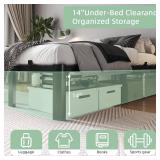 Queen Size Bed Frame, 14 Inch Heavy Duty Metal Platform Bed Frame, Noise Free Steel Mattress Foundation, No Box Spring Needed, Spacious Under Bed Space
