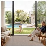 LUMI Ultra Thin Indoor Door Mat for Entrance 48"x72", Non Slip Entryway Mat, Low Profile Doormat, Unique Herringbone Design Carpet for Inside, Patio, Porch, Deep Beige