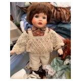 Three Porcelain Dolls - One with Swing