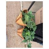2 Wicker Basket and faux plants.