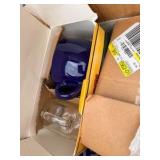 Blue cup & Other Various Glass ware
