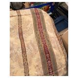 2 Purple Throw Pillows, XL Pillow Sham & Tan Soft Blanket