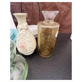 Lot of Candle Holder & Various Flower Vases