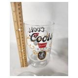 Vintage Coors Beer Glass, Oxford Stoneware Teapot, and Assorted Ceramic Items