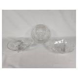 Set of 3 Vintage Pressed Glass Bowls
