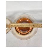 Amber Glass Butter Dish with Lid