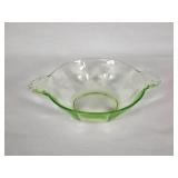 Vaseline Glass Green Depression Era Bowl
