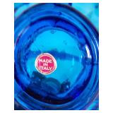 Blue Murano Glass Basket Vase