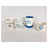 Lot of Commemorative Mugs Including State Bank of Bird Island, Ford Stock Option, KLGR, and Fidelity State Bank of Hector