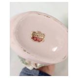Ucagco Japan Pink Ceramic Vase and Napco Green Glass Goblet