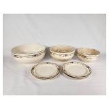Universal Cambridge "Camwood Ivory" Mixing Bowls and Plates