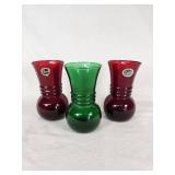 Anchor Hocking Royal Ruby and Forest Green Glassware Set - 6 1/2"