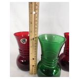 Anchor Hocking Royal Ruby and Forest Green Glassware Set - 6 1/2"