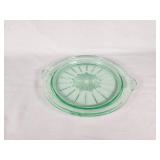 Vintage Green Glass Cake Plate 10-Inch Diameter