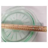 Vintage Green Glass Cake Plate 10-Inch Diameter