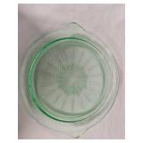 Vintage Green Glass Cake Plate 10-Inch Diameter