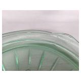 Vintage Green Glass Cake Plate 10-Inch Diameter