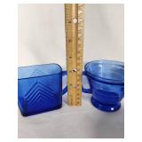 Hazel Atlas Cobalt Blue & Fire-King Gray Laurel Lusterware