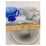 Hazel Atlas Cobalt Blue & Fire-King Gray Laurel Lusterware