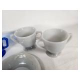 Hazel Atlas Cobalt Blue & Fire-King Gray Laurel Lusterware