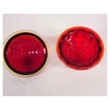 Vintage Red Glass Automotive Lenses - Beehive & Watermelon Styles