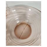 Pink Depression Glass Plates and Bowl Set including Patterned Plates and Serving Bowl