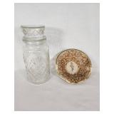 Mr. Peanut Glass Jar and Mr. Peanut Metal Dish