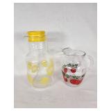Glass Pitchers with Fruit Designs