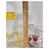 Glass Pitchers with Fruit Designs