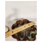 Frankoma Pottery Candle Holder and Leaf Dish Set 223 & 305